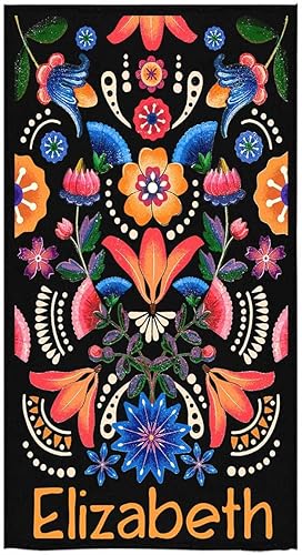 Miniatura 9 de Artsadd Toallas de playa personalizadas para niños pequeños, toallas de baño personalizadas de algodón con nombre de flor para bebés y niñas, toalla