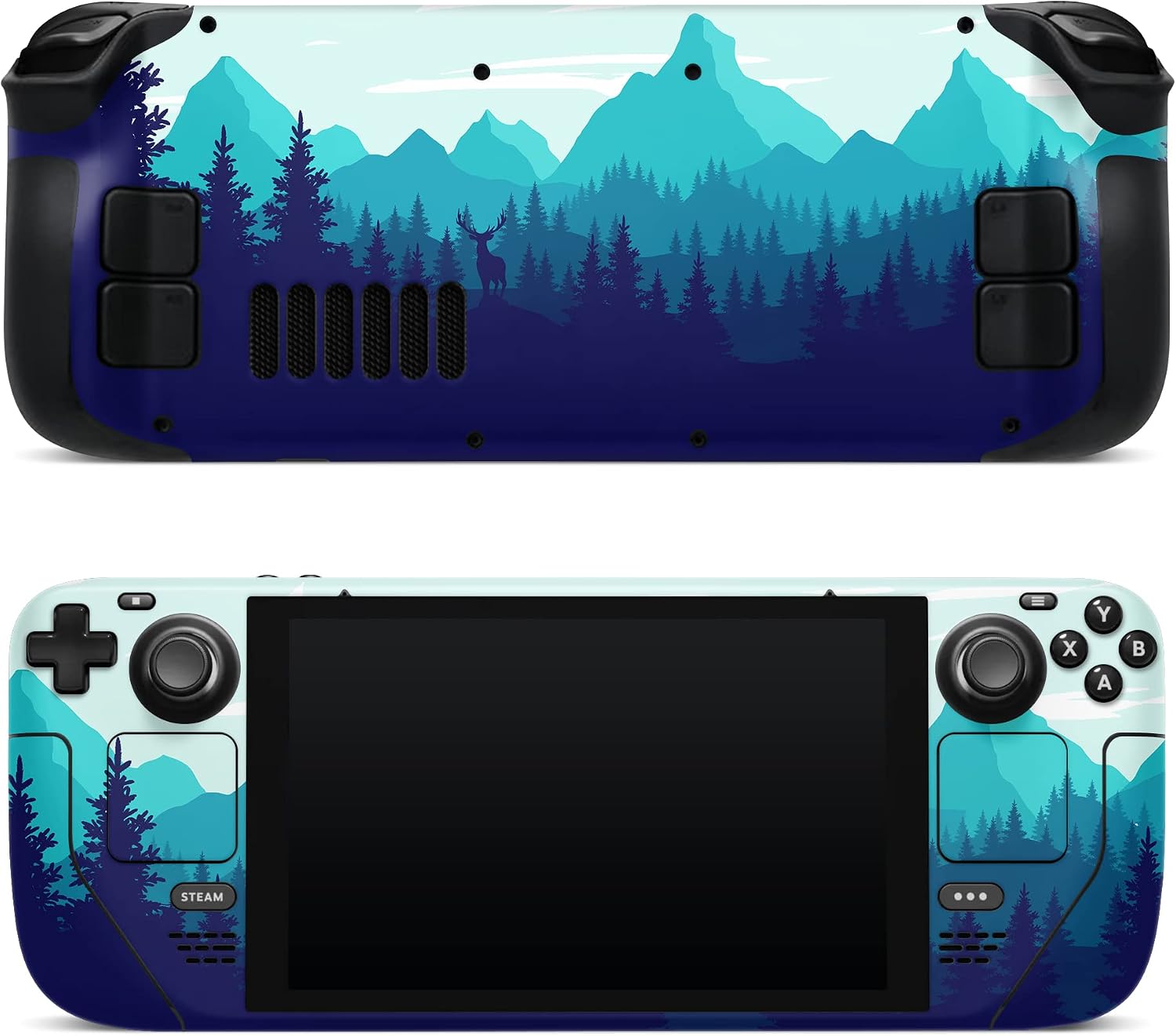 ZOOMHITSKINS Console Skin Compatible with Steam Deck, Landscape Blue Mountain Sky Cloud Nature Art Design, Bubble-Free, 3M Vinyl Skin Decal Accessories, Made in The USA