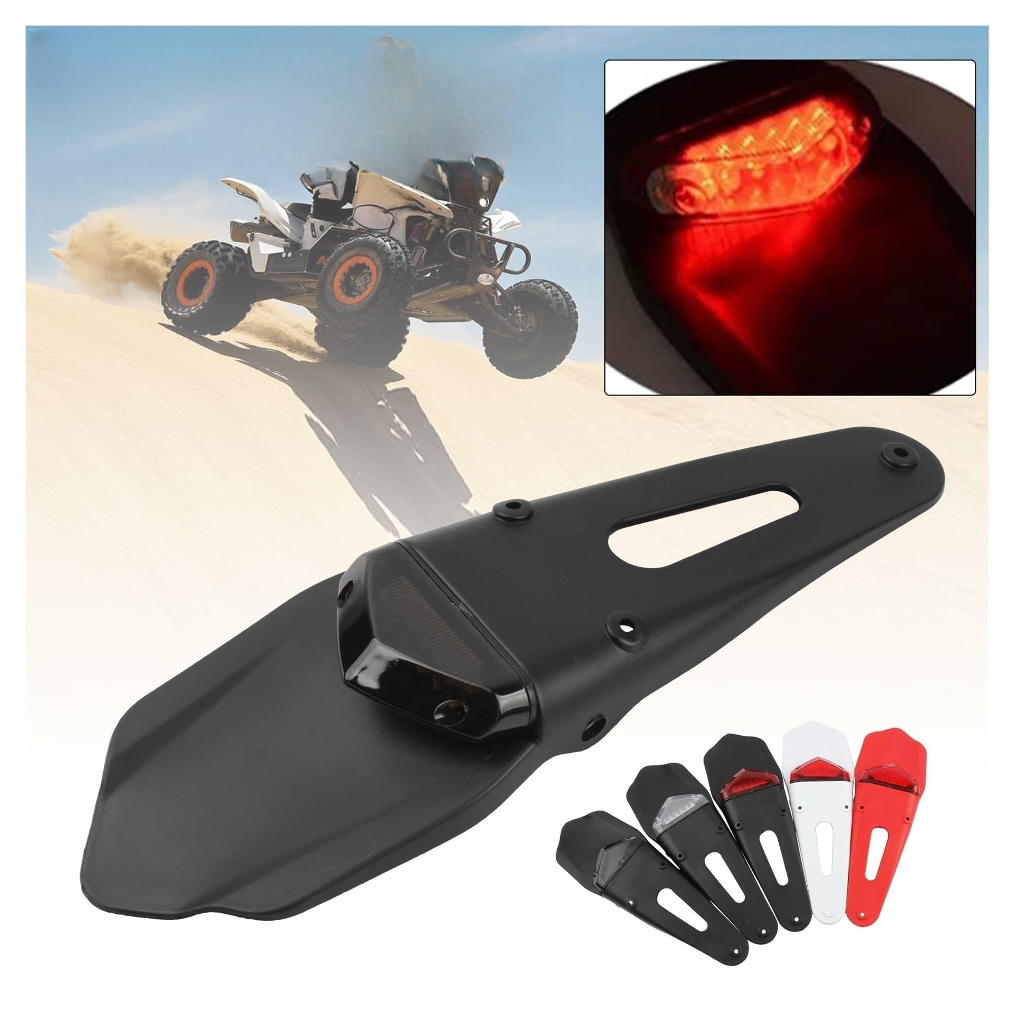 Luce Stop Fanale Posteriore Fanale posteriore per parafango per moto, da cross, 12 V, LED, luce, freno, stop, targa, parti a per
