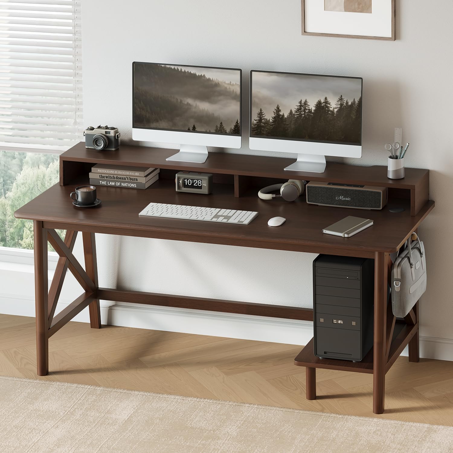 Photo 1 of LUSHF Solid Wood Computer Desk - 60 inch Walnut