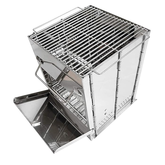 Buy DZRZVD Camping Stove Stainless Steel Backpacking Stove Potable Wood Burning Stoves for