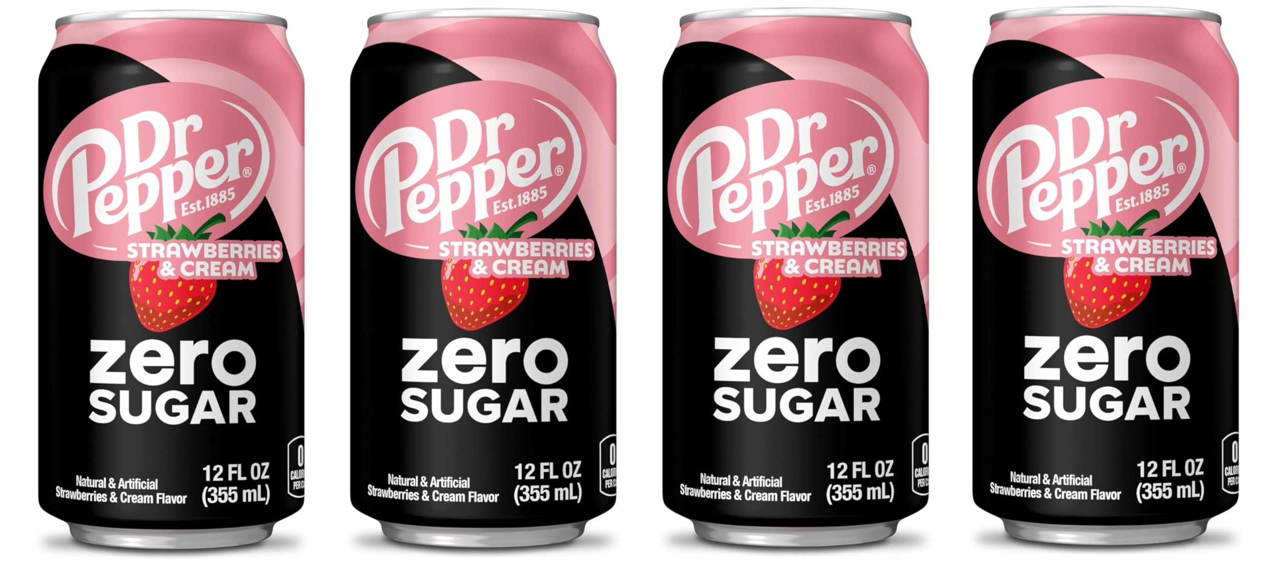 Dr Pepper Strawberries & Cream, Zero Sugar, 12 FL OZ X (355 mL), Refreshment With Zero Calories (Product Of USA) American Choice By DECADENT-image-14