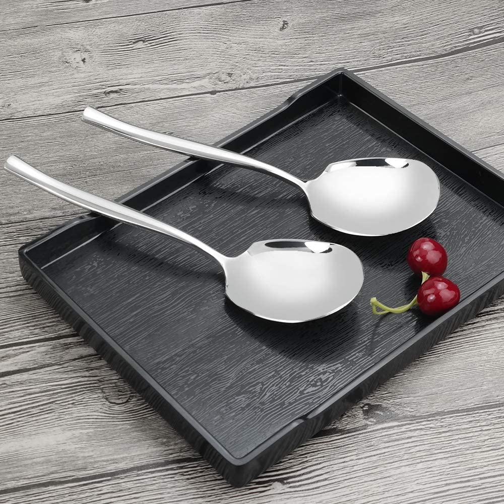 Set 2 Cucchiai Da Buffet In Acciaio Inox 304 - Grande, Con E Senza Fori, 25x7,2 Cm