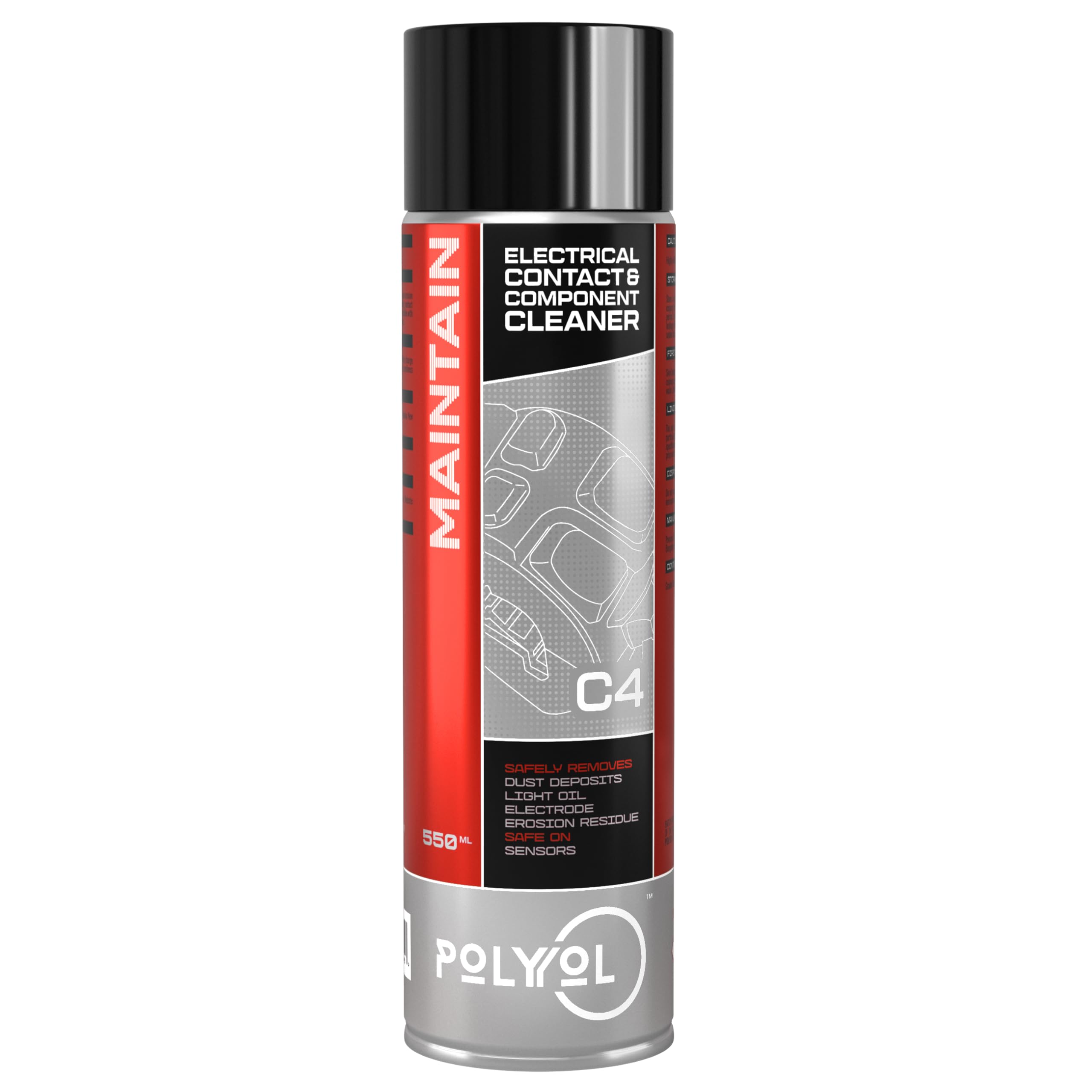 C4, Electrical Contact & Component Cleaner｜Deep Cleaning Formula｜Sensor-Safe Technology｜Residue-Free Performance｜Safe On Delicate Electrical Components｜Offline Use Only｜550ml-image-8