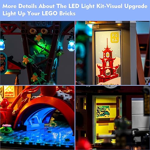 Miniatura 3 de LocoLee Kit de luces LED para Lego NINJAGO City Markets, juego de iluminación creativo de bricolaje, accesorios compatibles con Lego 71779 para