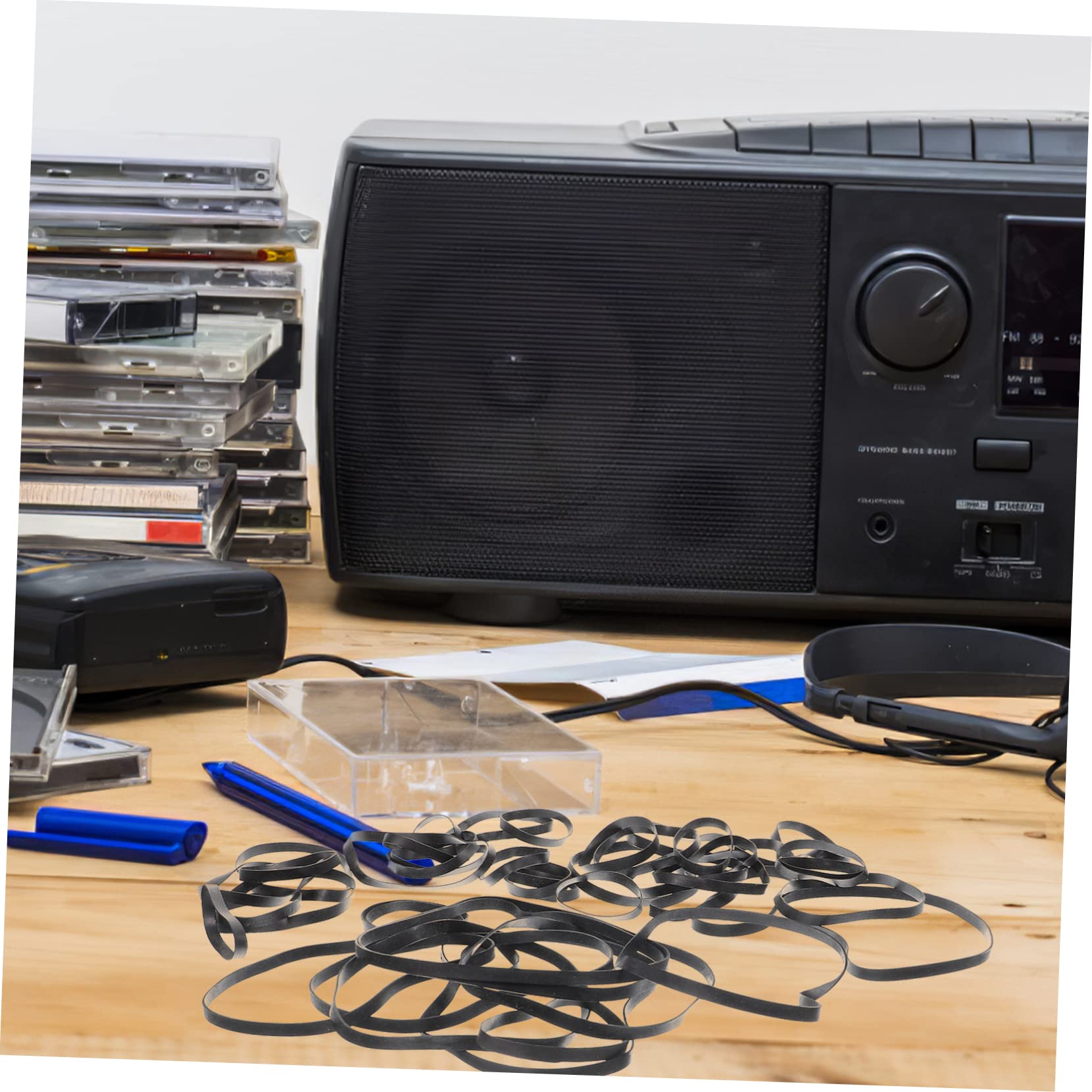 NUOBESTY Set Da 50 Pezzi Cinghie Di Trasmissione in Gomma Per Lettori Cassette e Registratori, Ricambio Cinghie Per Giradischi e Unità Dvd, Compatibile Per Riparazione Audio e Manutenzione Dispositivi