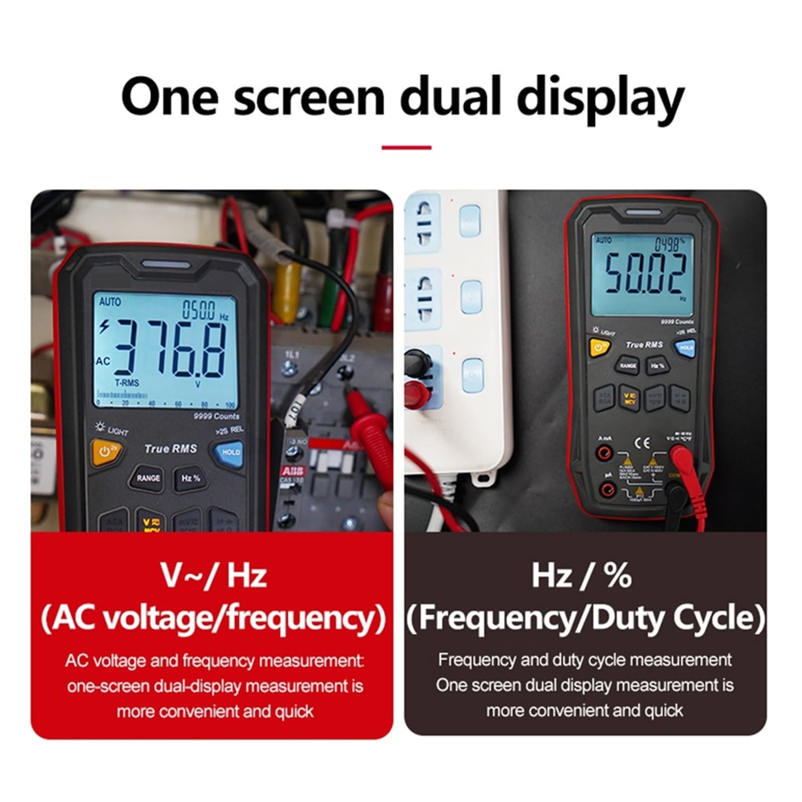 Cyfrowy Inteligentny Multimetr 1000V AC DC Woltomierz Amperomierz True Miernik Częstotliwości Kondensator Tester Temperatury Bezpieczny, Praktyczny, DokłAdny(60BT)