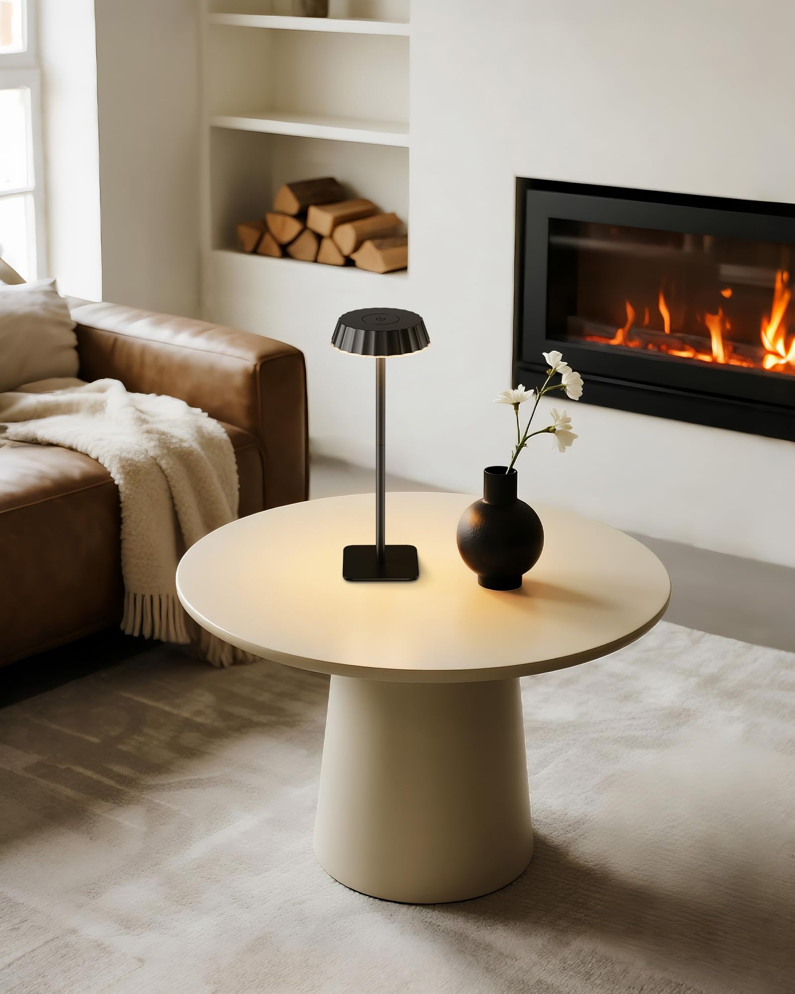 EppieBasic Lampada da tavolo senza fili a batteria, set da 2: 18 W, ricarica rapida, 3 temperature di colore dimmerabili, impermeabilità IP65, per ristoranti, terrazze, esterni