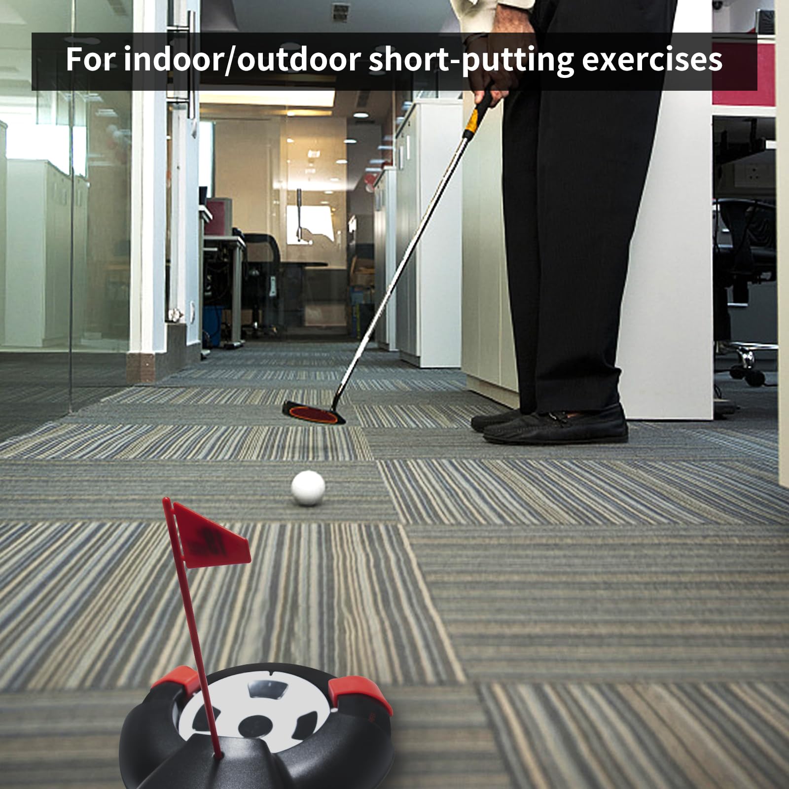 Shu-Ran Golf Automatic Putting Ball Return Cup - Auto Returning Golf Cup Training Aid for Indoor/Outdoor Practice