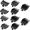 Clipper Guards, 10-Piece Clipper Guard Set, Suitable for Wahl Multi-Cut Clippers, Eliminates Length Confusion, Black
