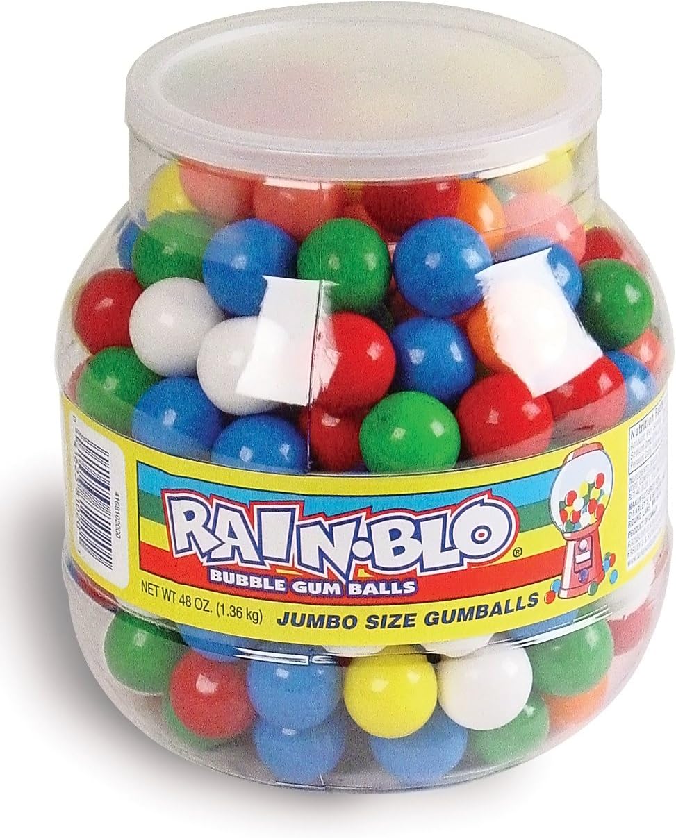 Rain-blo Bubble Gum Balls, 48 Ounce Jar