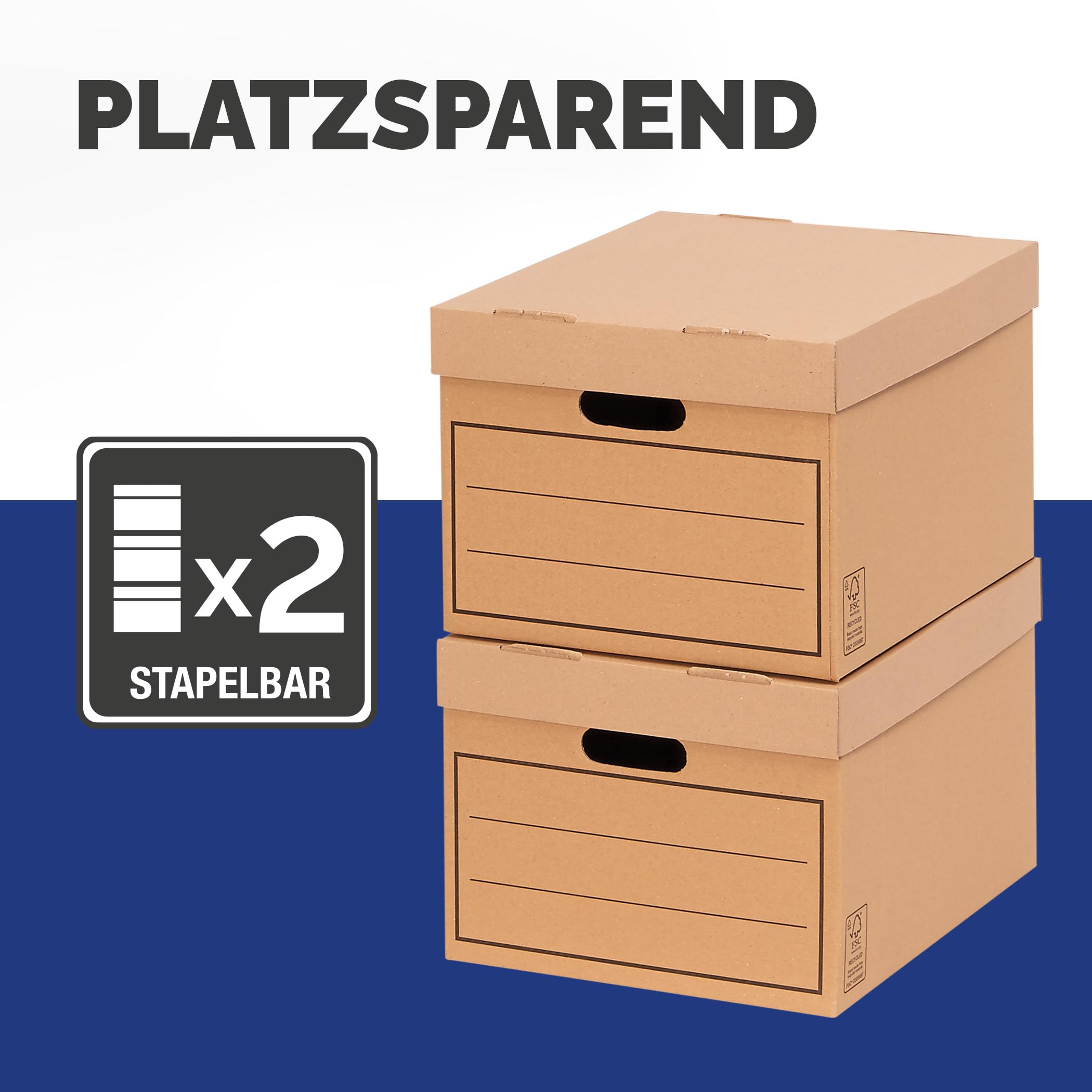 BANKERS BOX Aufbewahrungskarton mit Deckel aus stabiler B-Flute Wellpappe, braun, für Haushaltsgegenstände, Spielzeug, Dokumente, 100% recycelt und recycelbar, 10 Stück