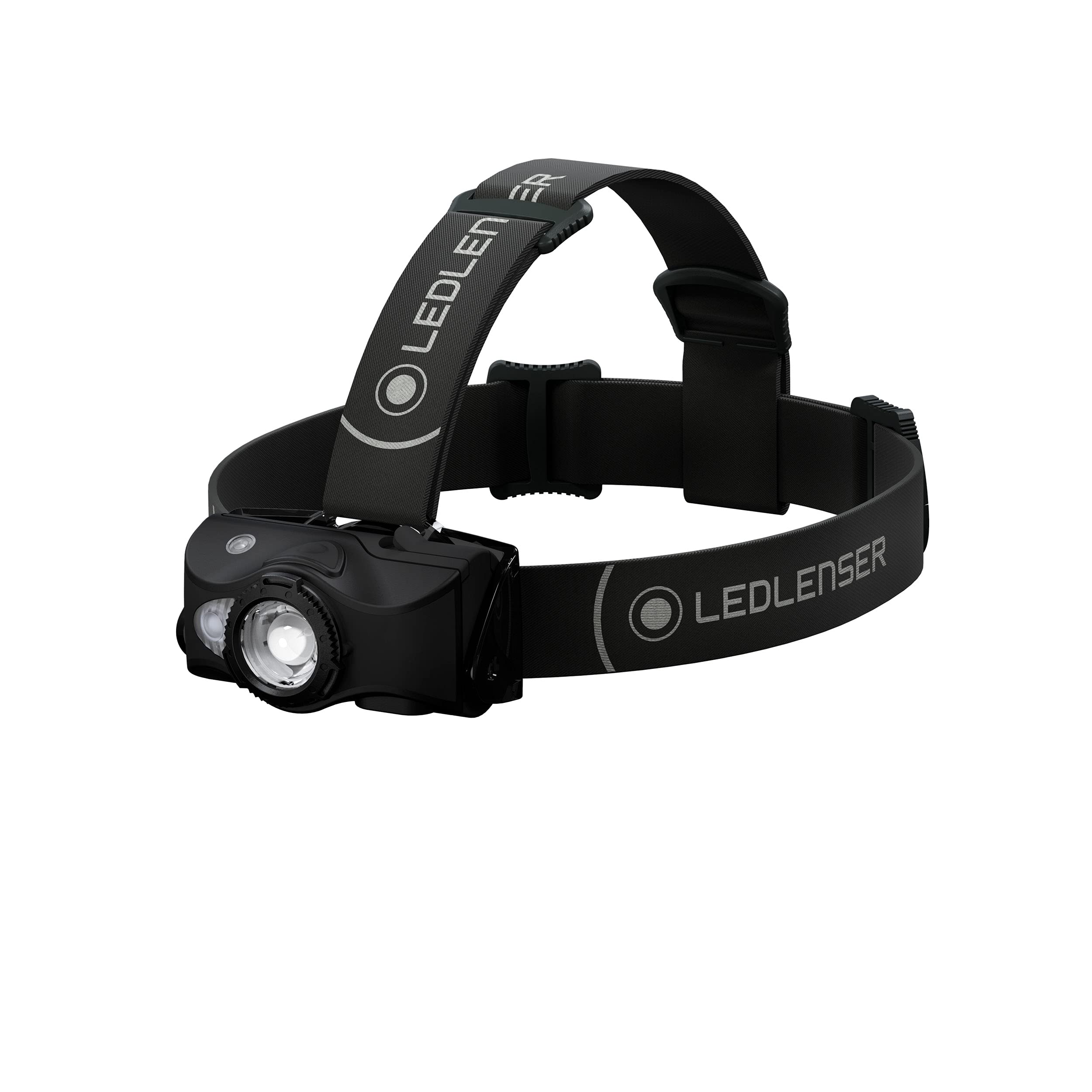 Ledlenser MH8 Outdoor Stirnlampe LED, Schwarz, aufladbar mit Akku, 600 Lumen, fokussierbar, Leuchtdauer bis 40h, Rot-/Grün-/Blaulicht, 2xAA Batteriebetrieb möglich, Transportsperre, Jagd, Angeln