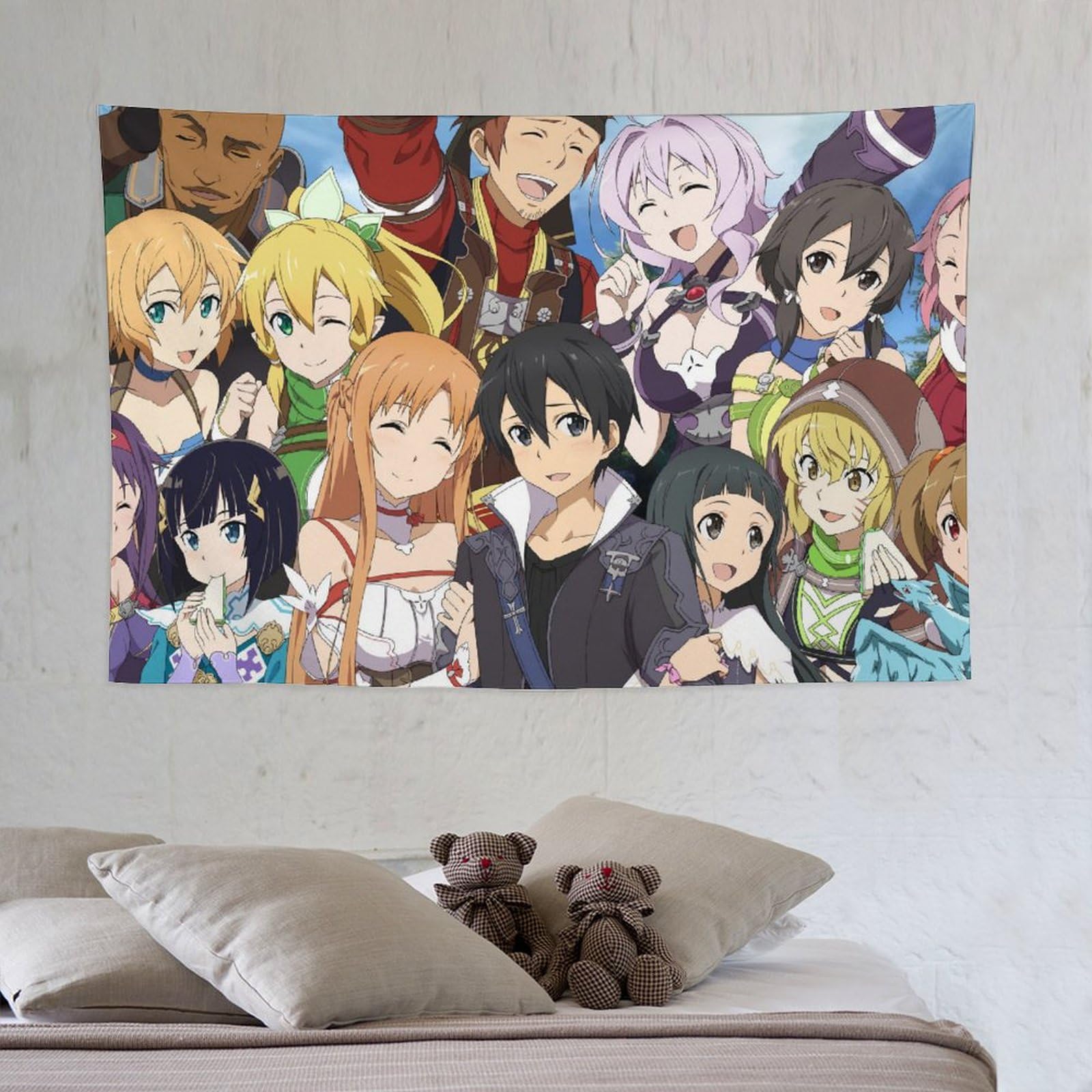 Amazon.co.jp: タペストリー 大判 SAO キリト アスナ 壁掛け アニメ 
