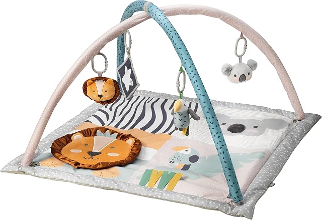 Nuby Animal Adventures Baby Play Mat  Toy Activity Gym with Sensory Toys and Padded Base for Tummy Time, One Size