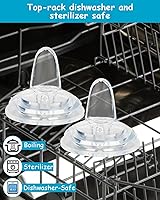 Vista 6 de Sippy Nipple for Dr. Brown's Narrow Bottle & Sippy Spout Bottle, Soft 100% Silicone Baby Bottle Straw Nipple, 6m+, 5 Count