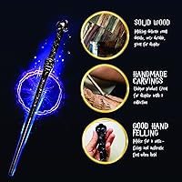 Vista 3 de Handicraftviet - Varita mágica de madera de corazón de 15 pulgadas, varita mágica para coleccionistas de brujería, regalo mágico para niños y Varita