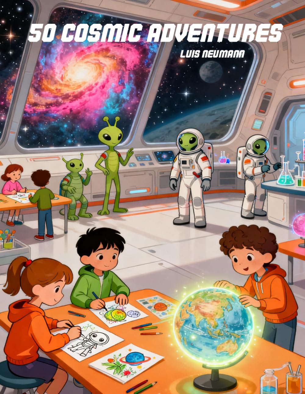 50 Cosmic Adventures: A Fun Coloring Book for Kids, Ages 3+ with Space Stories (WonderTales Coloring Adventures)