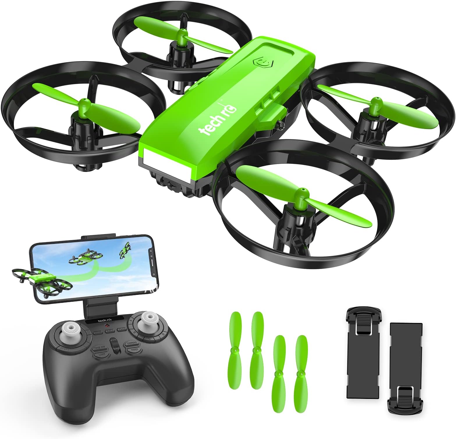 Tomzon A23W Mini Drone Enfant avec Caméra 1080P à LED Lumière Coloré pour Enfant et Débutant, 2
