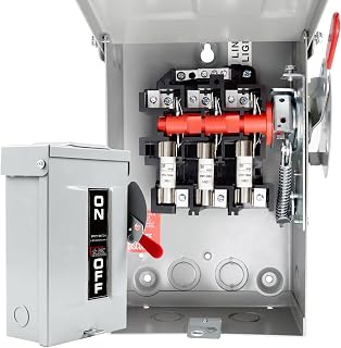 30 Amp Disconnect Box, 3 Pole Fusible Safety Switch, 110/240V, Heavy Duty Metal Structure, Reserved Knout-Outs Design, NEMA 3R Enclosure for Outdoor, 10-Year Warranty, Ideal for Commercial Application