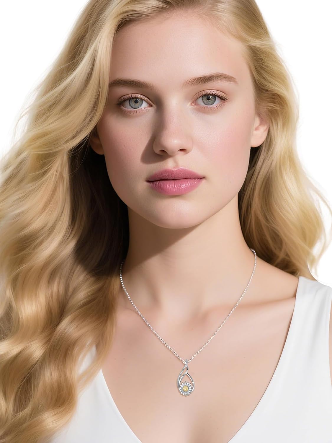 Daisy Sunflower Pendant Necklace for Women 925 Sterling Silver You Are My Sunshine Flower Necklaces Anniversary Christmas Birthday Jewelry Gifts for Mom Wife Daughter Her - Image 5