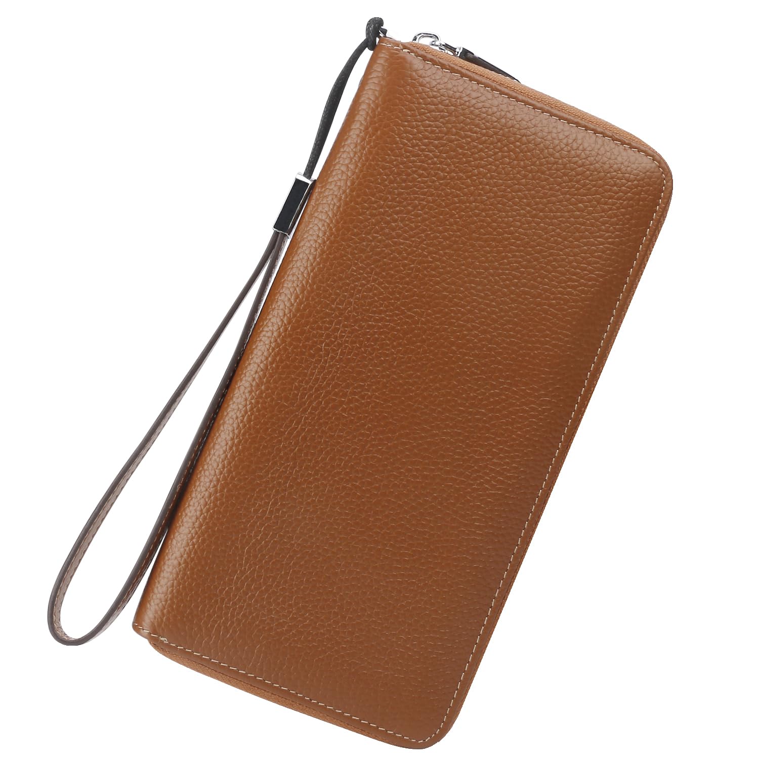 Lavemi Women's RFID Blocking 100% Leather Large Capacity Zip Around Wallet Phone Holder Clutch Travel Purse Wristlet