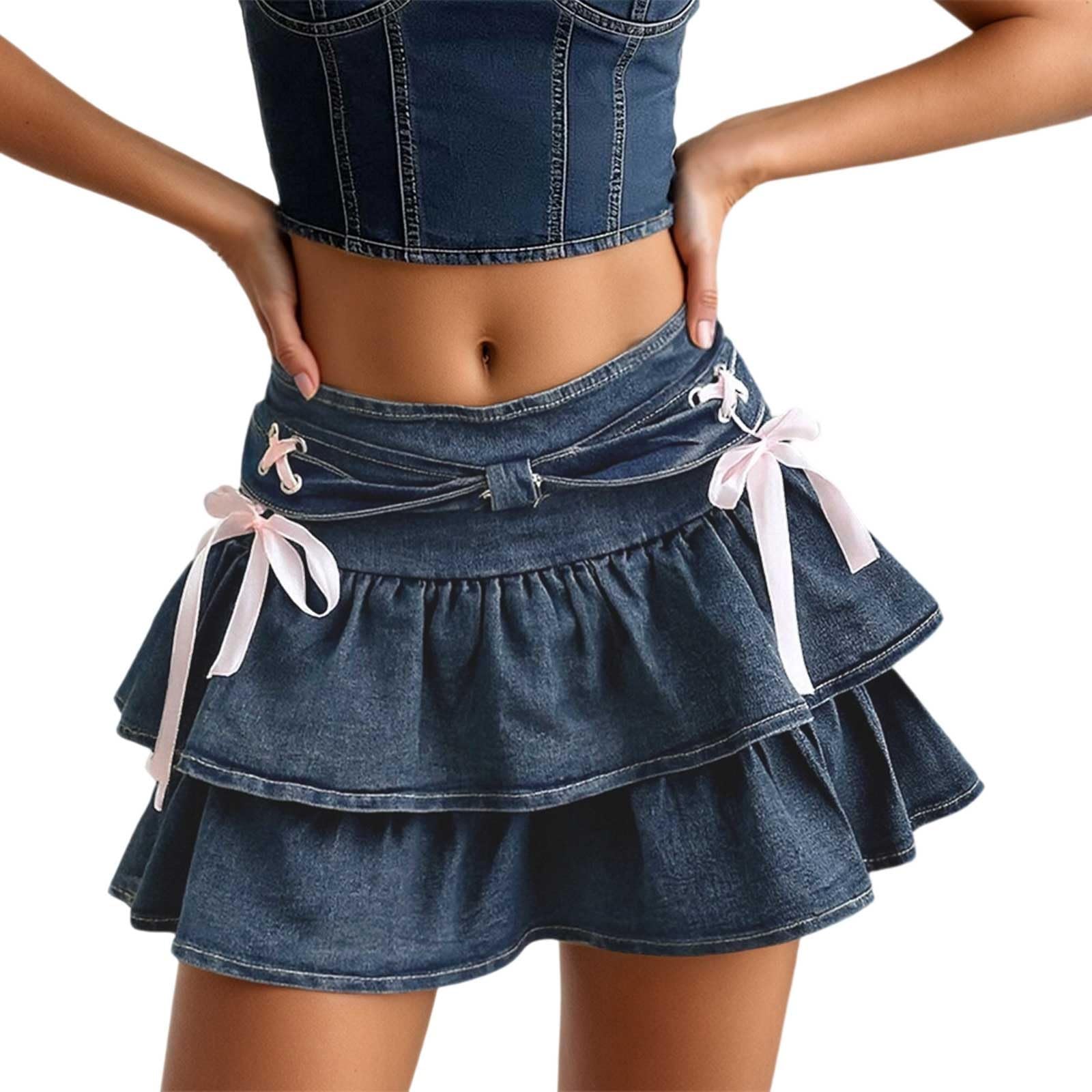 Générique Jupe plissée à nœud Papillon et Taille Haute, idéale pour l'été – Robe décontractée