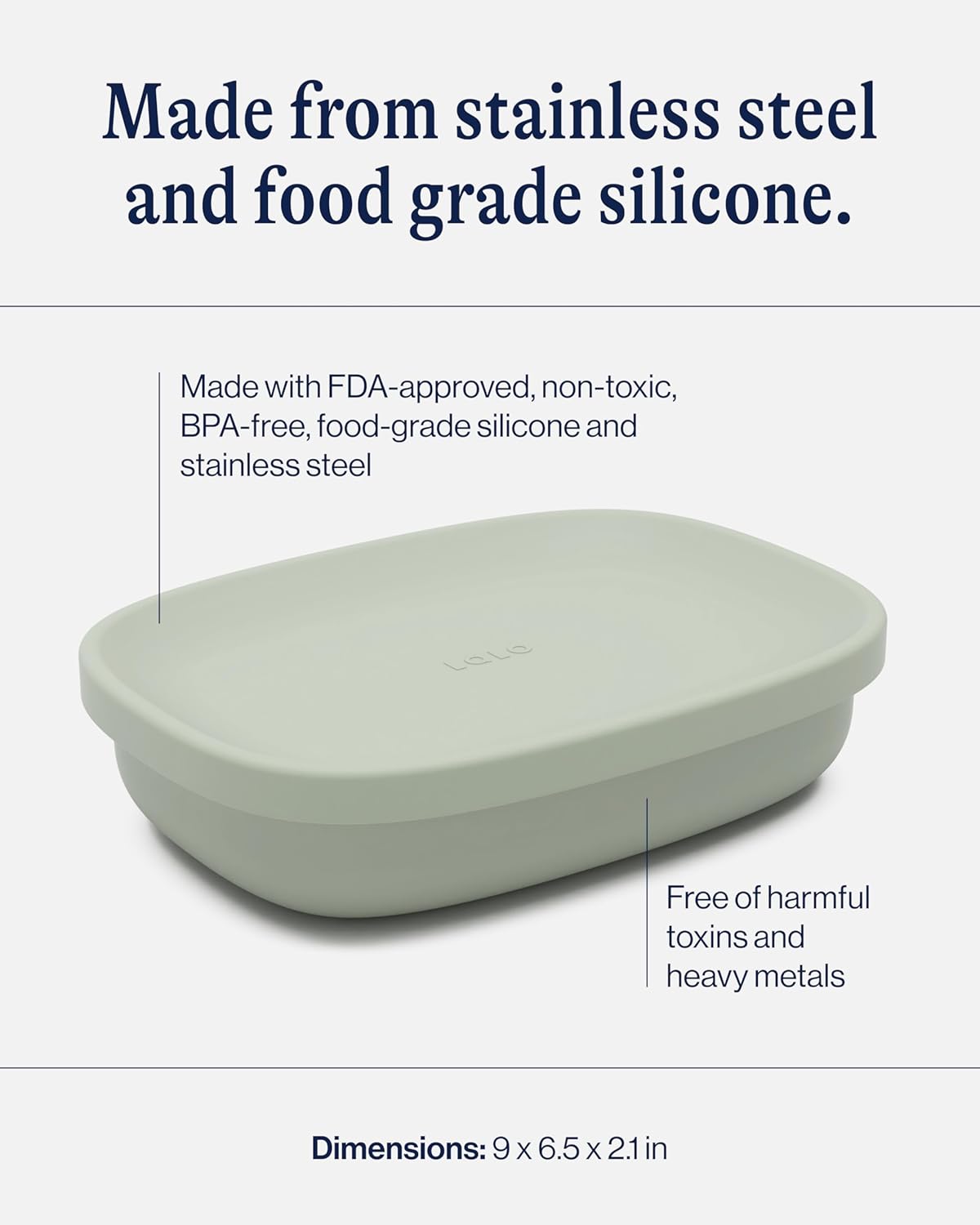 Lalo Bento Box - BPA-Free Bento Box For Kids & Toddlers, Leak-Proof, Dishwasher Safe, Easy to Open & Clean Silicone & Stainless Steel Lunch Box For Kids, Portable for Daycare or Travel - Sage