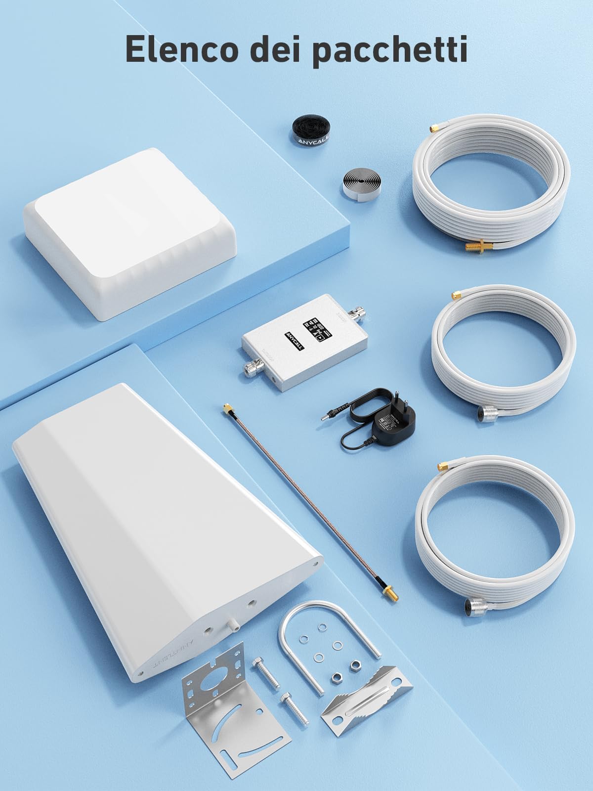 Amplificatore Segnale Cellulare per Banda 3 e 7, 4G LTE 3G GSM Ripetitore Segnale Cellulare per Casa Ufficio Cantina, Compatibile con tutti gli Operatori Europei, Antenna ad alto Guadagno