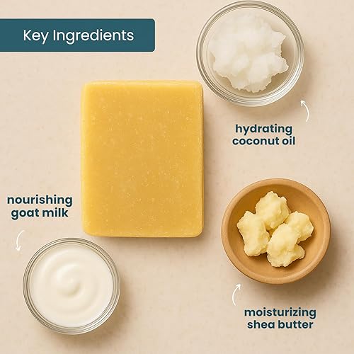 Miniatura 6 de Way Natural Jabón de leche de cabra  Barra de jabón de avena de miel de alta calidad  Hecho en Estados Unidos  Barra de jabón corporal envuelta