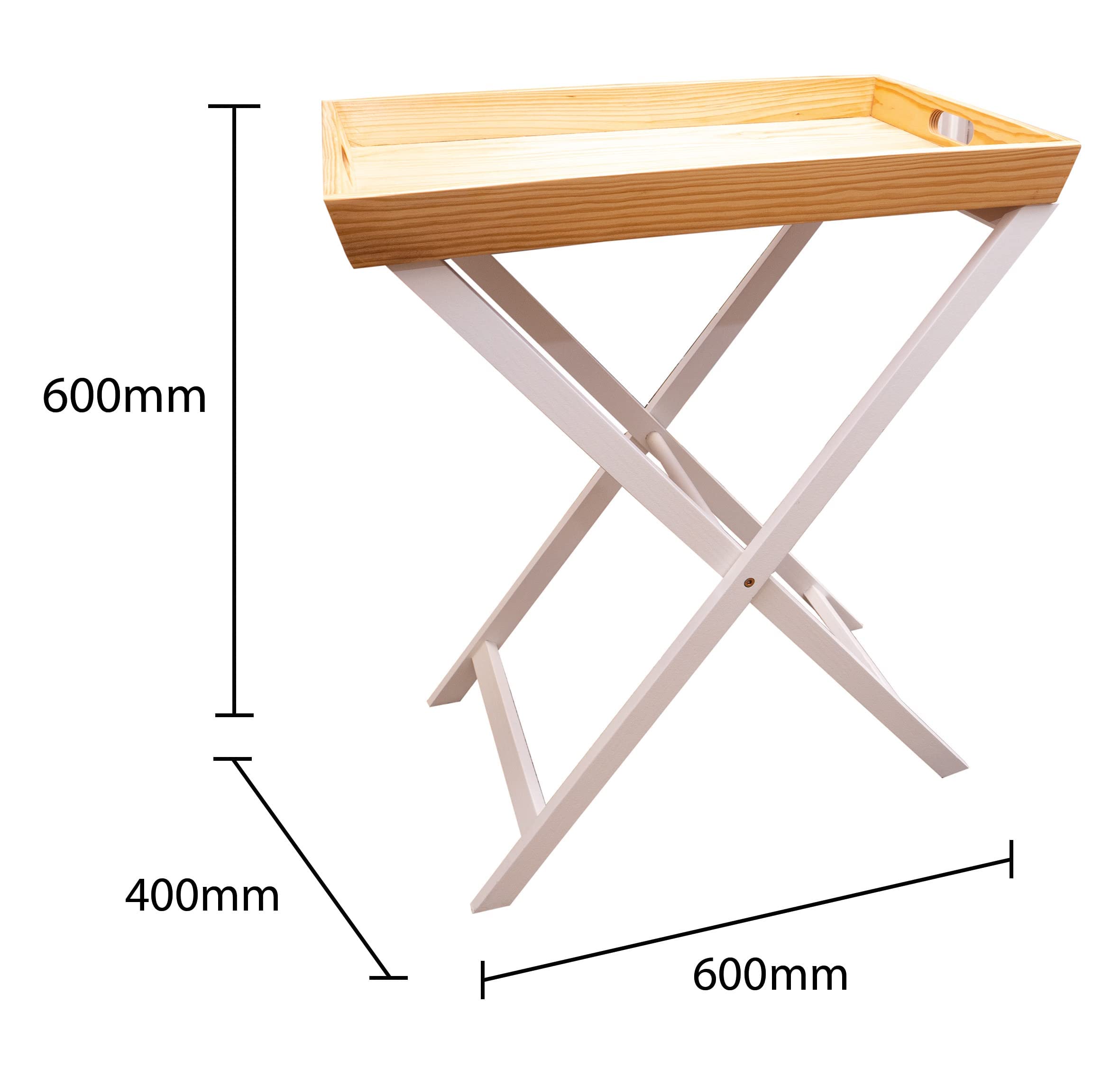 St Helens Home and Garden - Bandeja plegable con bandeja extraíble, ideal para servir bebidas y aperitivos (blanco)
