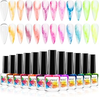 Alcohol Ink for Nails, 12 Colors Marble ink for nails Spring Summer, Mar...