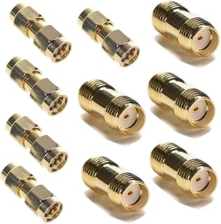 SMA Male to SMA Male Plug Connector 5-Pack + SMA Female to SMA Female 5-Pack Jack RF Coaxial Adapter Connector