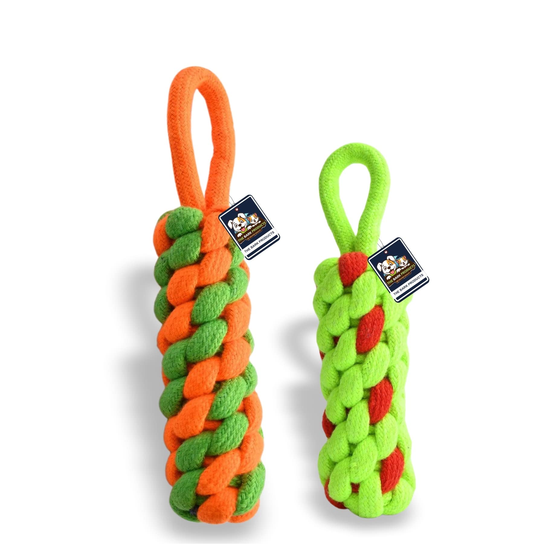 The Bark Products Set of 2 Heavy Duty Dental Dog Chew Toys (Two(2) x Rope Dummy) Polyester Blend Durable Exceptional Attractive Vibrant Colors (Color May Vary) (B0BJ9G3WG3) Amazon Price History, Amazon Price Tracker