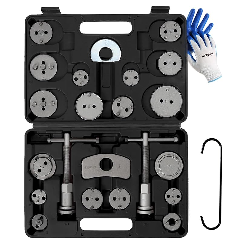 Kit de Ferramentas para Recuo e Compressão de Pinça de Freio ATPEAM com 18 Adaptadores A0011DE