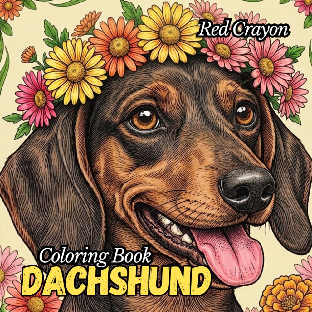Dachshund Coloring Book: 50 Stress Relieving Coloring Pages, Perfect Gift for Dog Lovers