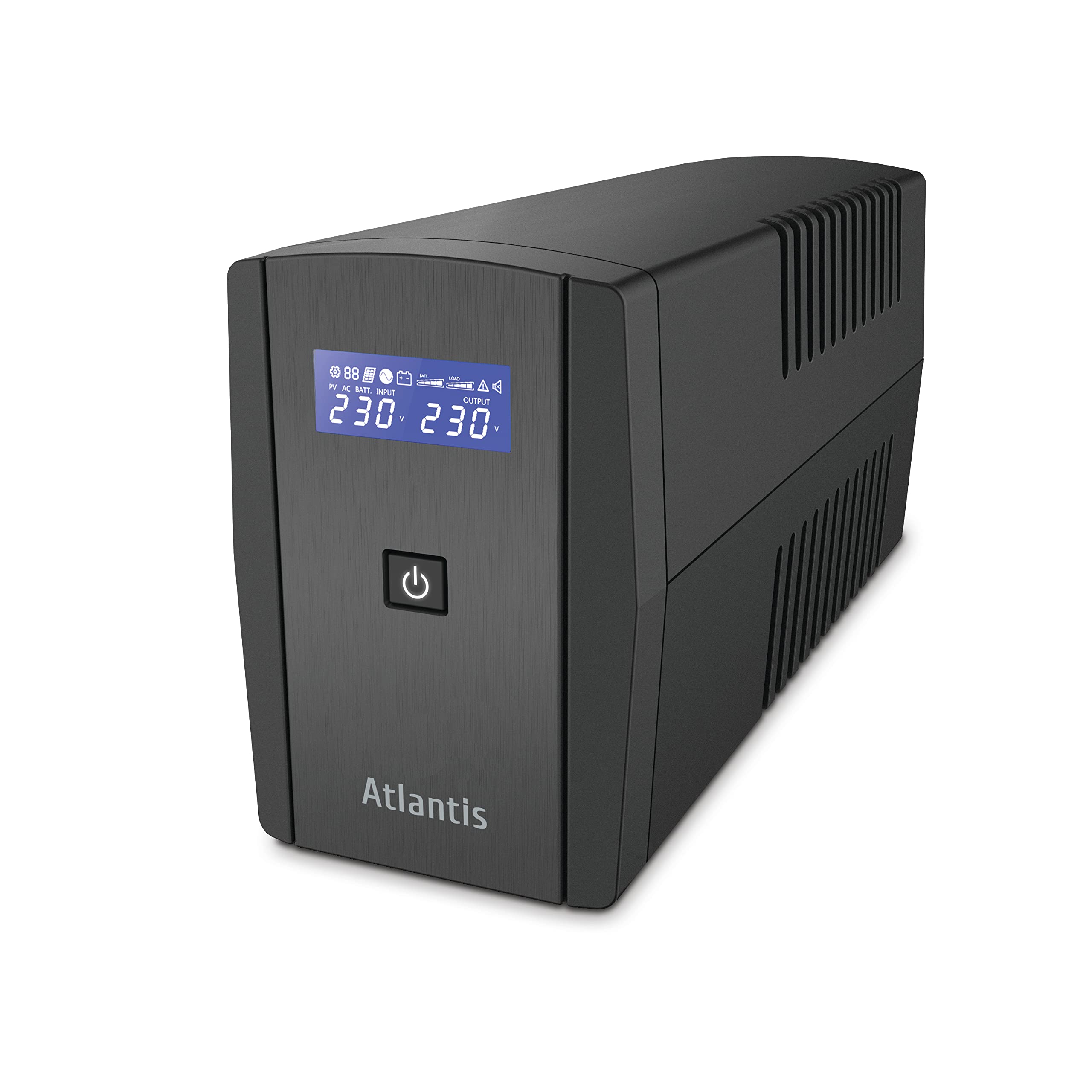 Atlantis Gruppo di Continuità UPS Line Interactive 1000VA/500W bat. 12V 9Ah | Onda pseudosinusoidale, Stabilizzatore AVR 3 stadi, 4 IEC, batteria 12V 9Ah, connessione USB, software gratuito, cod A03-S120