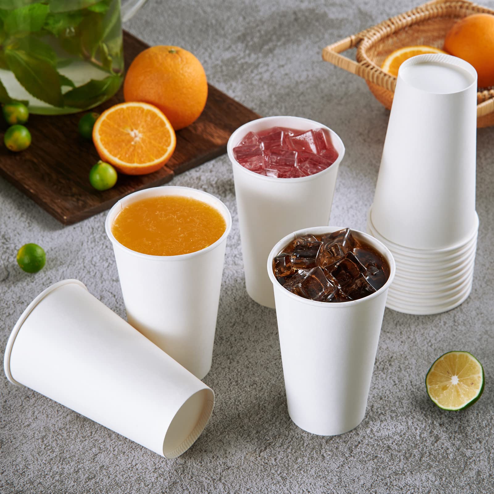 Vplus Papier-Kaffeetassen mit Deckel, Einweg-Pappbecher, 473 ml, 500 Stück