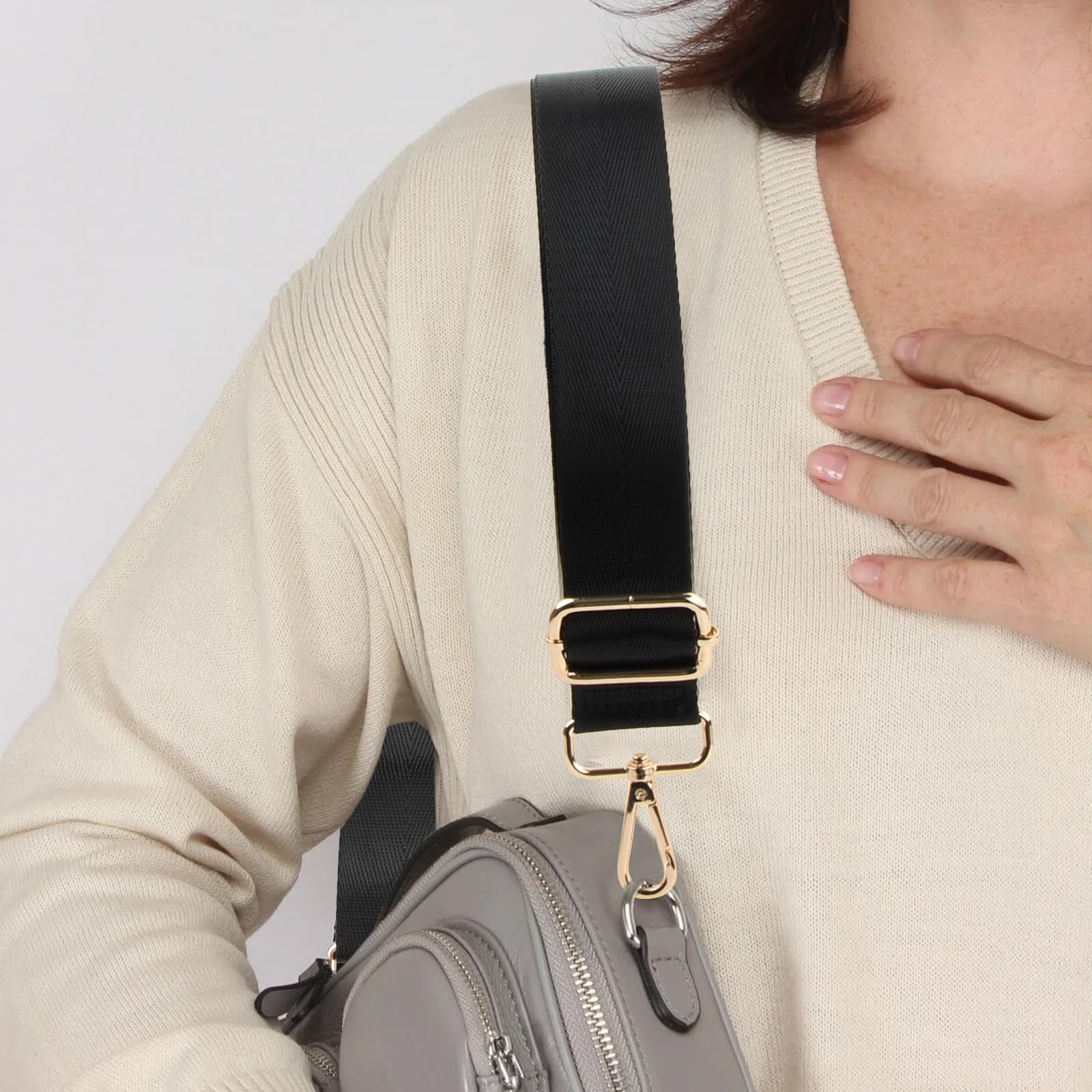 2 Cinghie Regolabili Per Borse Donna - Tracolla 75-130 Cm Con Moschettone, Larghezza 3.8 Cm, Colori Kaki E Bordeaux - Foto 12