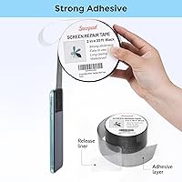 Vista 4 de Cinta Negra de Reparación de Malla de Ventana, 2 Pulgadas X 35 Pies (420 Pulgadas) Kit de Reparación de Malla para Ventanas o Puertas, Kit de Parche