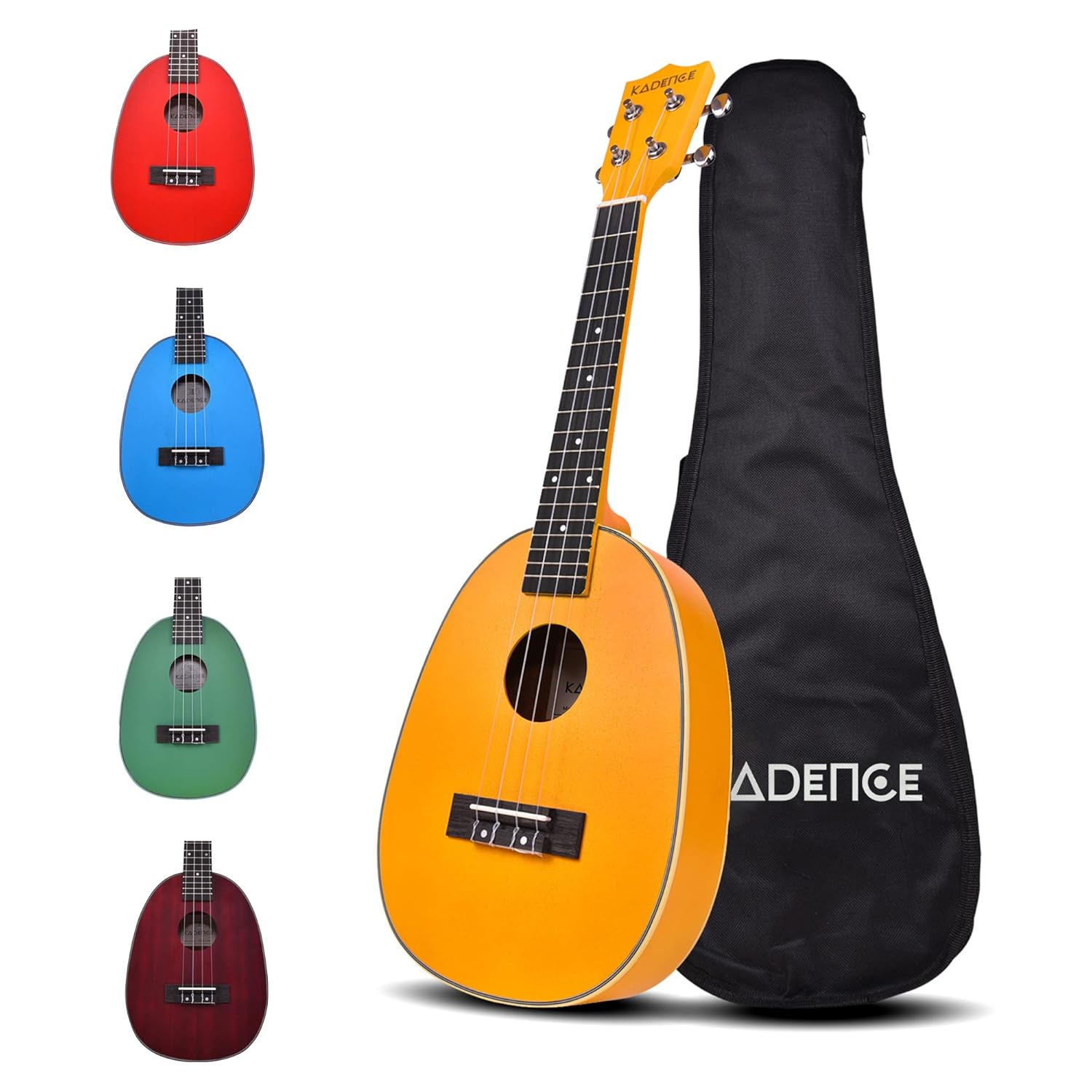 Kadence 24" Pineapple Shape Ukulele Saple wood with Binding + (70