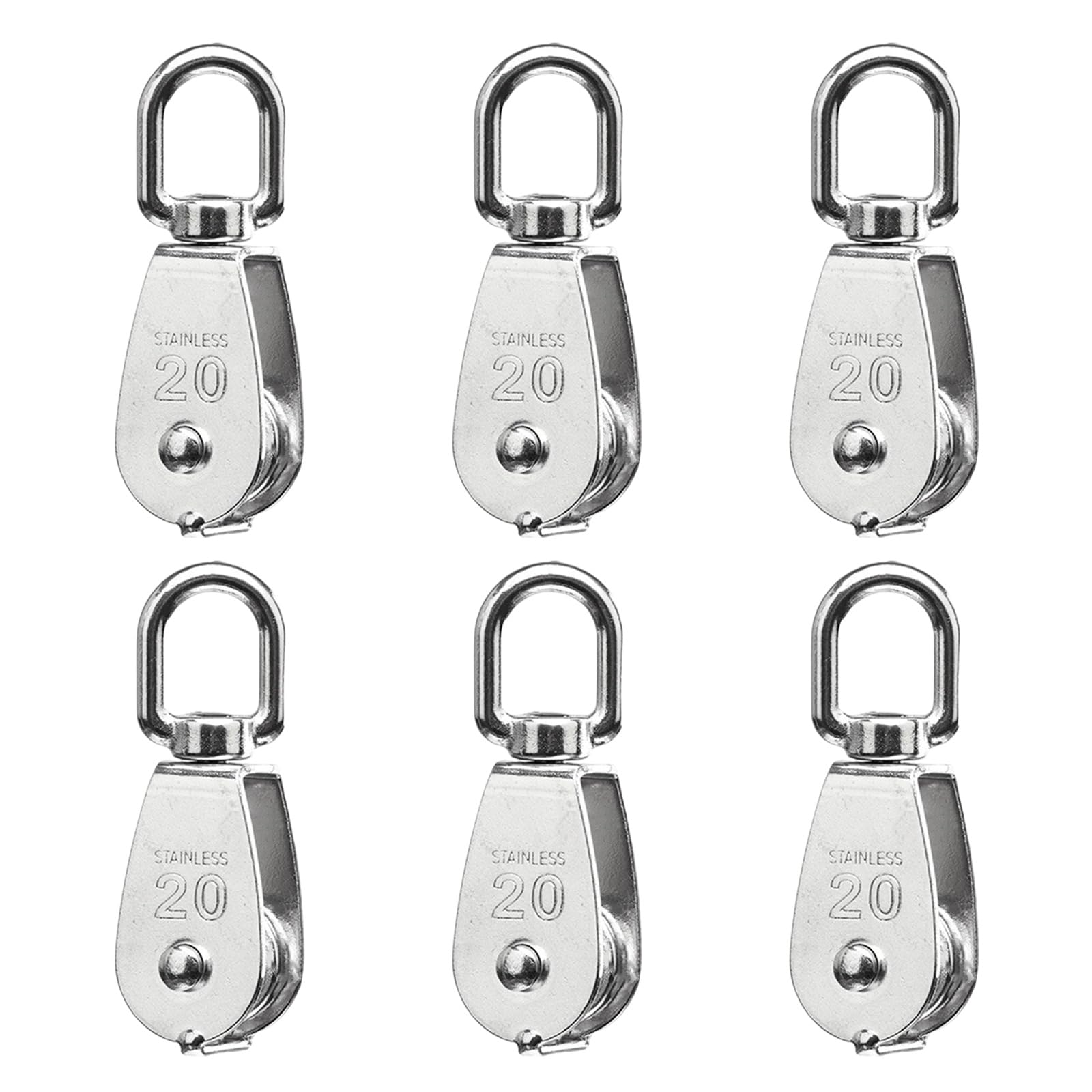 Tsophreniq 6Pcs Heavy Duty Roller Pulleys With Bearings For Smooth Hoisting Operations Strong Pulley Construction Pulley
