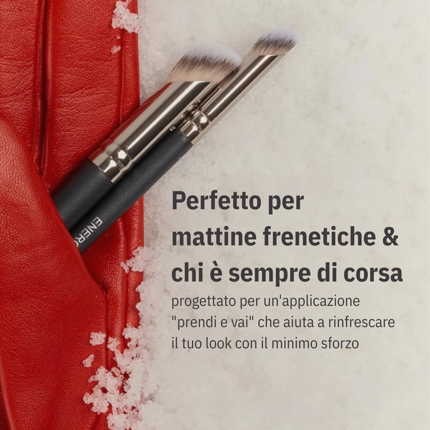 ENERGY 370S Pennello Correttore Piccolo per Copertura Mirata & Occhiaie – Pennello Trucco di Precisione con Setole Sintetiche Vegane