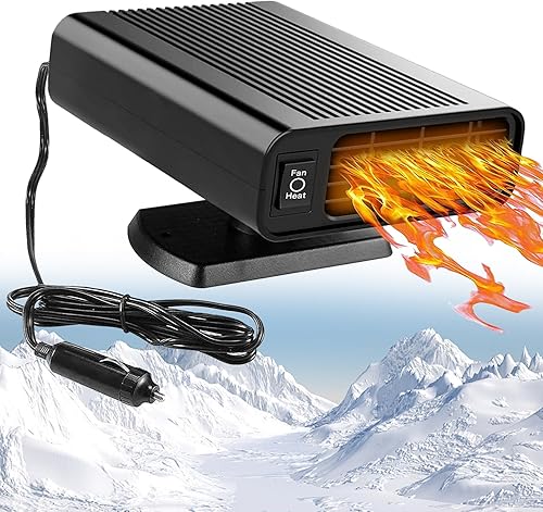 Calentador de coche de 12 V, desempañador de descongelación de calentamiento rápido de 150 W que se conecta al encendedor de cigarrillos, calentador