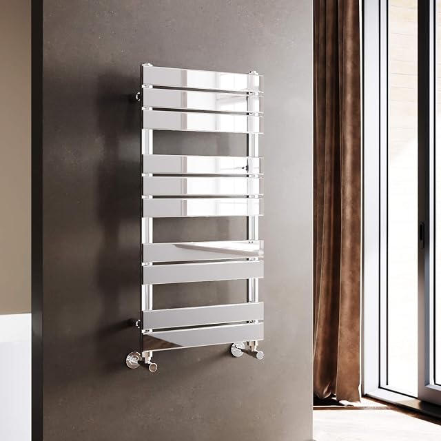 1000 x 500 Modern Designer Flat Panel Heated Towel Rail Radiator