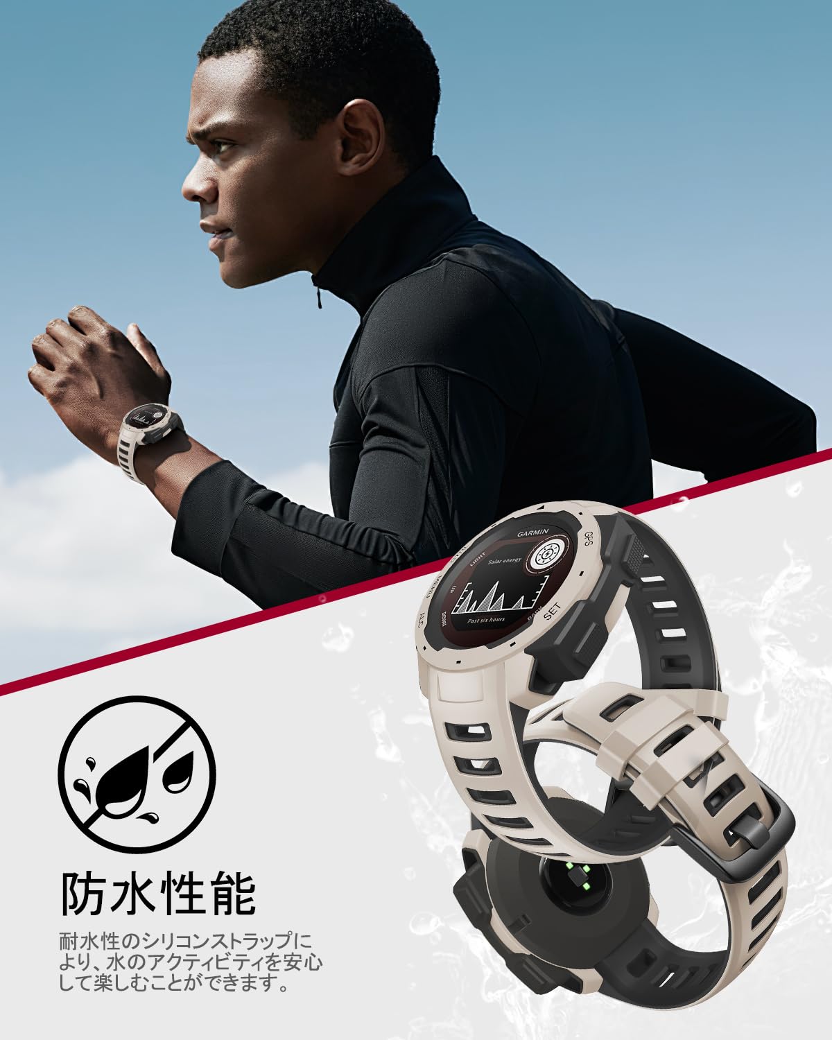 Amazon.co.jp: 対応 Garmin Instinct シリコンバンド 2色 ソフト 耐久 
