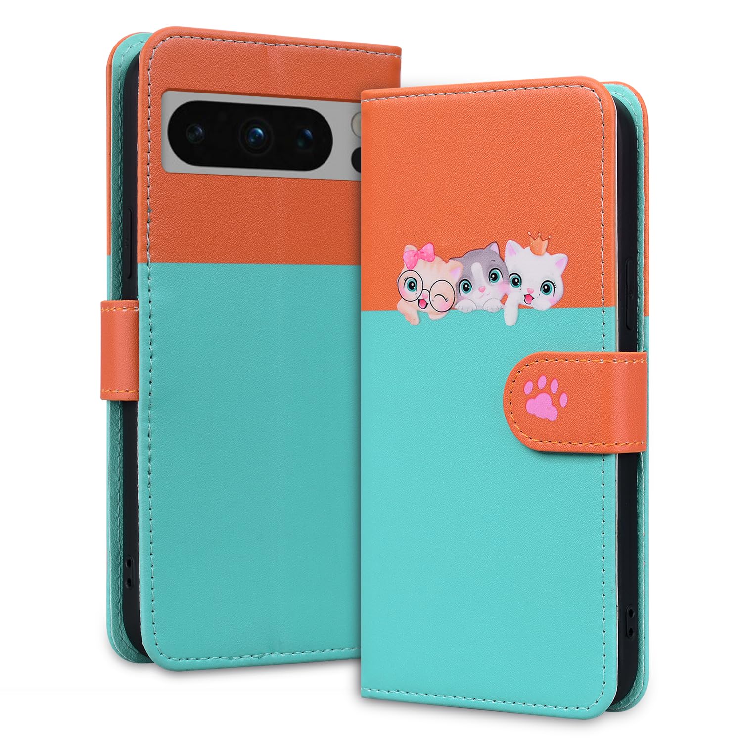 Custodia Portafoglio Magnetico Per Google Pixel 8 Pro – Pelle PU Premium, 3 Slot Carte, Funzione Stand, Protezione Antiurto, Blu Elettrico