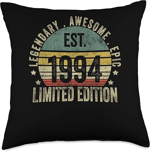 29th Birthday Vintage 29 Year Old Est 1994 Limited Edition Throw Pillow