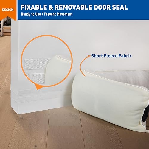Miniatura 62 de MAGZO - Tapón de ruido para puerta; bloqueador de corrientes de aire, reductor de ruido, tapón de aire resistente para la parte inferior de la Marrón