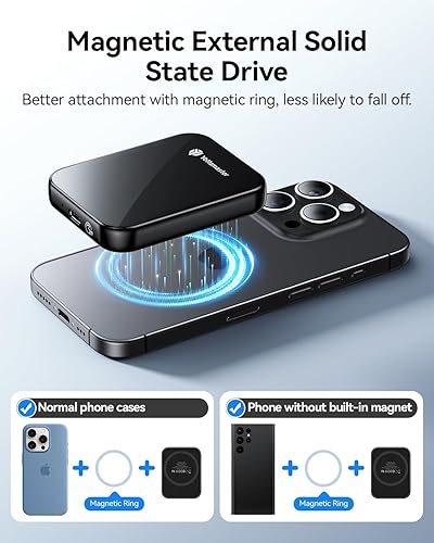 Miniatura 3 de Yottamaster SSD externo magnético de 2 TB, hasta 2000 MBs USB 3.2 Gen 2x2 unidad de estado sólido portátil, compatible con 4K ProRes HDR, compatible